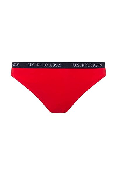 U.S. Polo Assn. Women's Red Thick-Edged Elastic Bikini Bottom