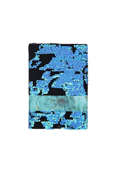 Pyrus A5 Sequin Notebook Turquoise blue