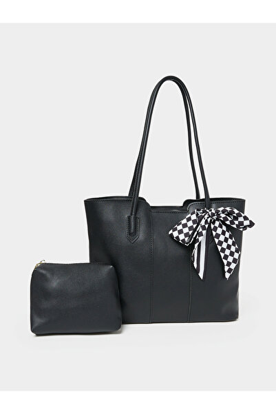 Styli Printed Scarf Detail Shoulder Bag and Pouch Set