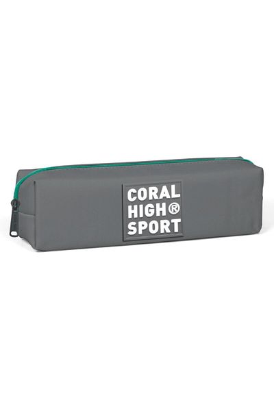Coral High Sport Μονόχωρο Γκρι Πράσινο Μολυβοθήκη με φερμουάρ