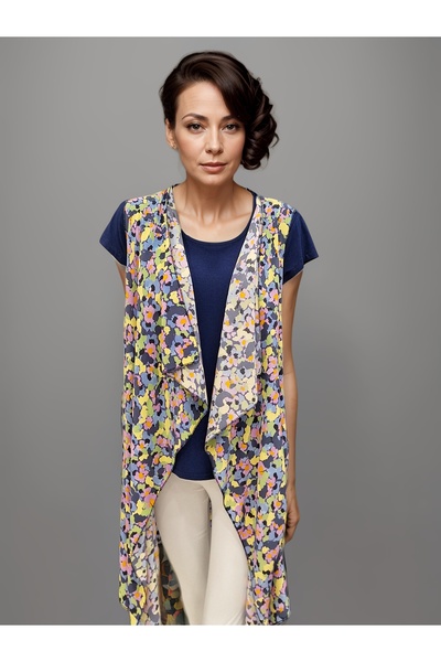 Okçu Triko Floral Patterned Vest Double Suit