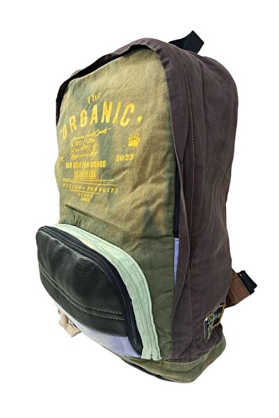 Old Cotton Kaliteli Tek Bölmeli Vintage Disayn Günlük Gezi Spor Okul Sırt Çantası Patchwork Komor 29x42cm