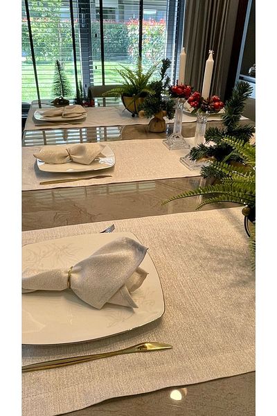 Decamor home Gold Silvery Ecru Runner