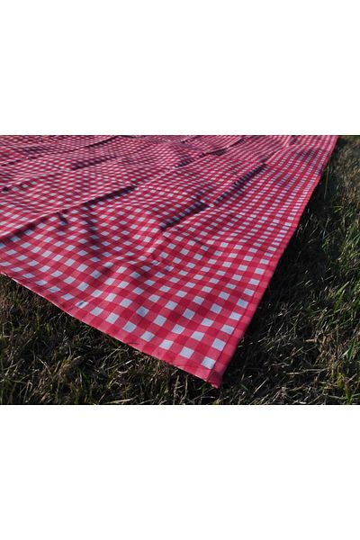 Angels' Collection Red Gingham Care Free Cover Single - With Liquid Repellent Feature - 170*170 For Picnic Set