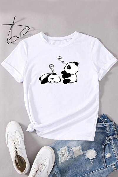 trendypassion Tricou unisex Sleepy Panda cu design imprimat
