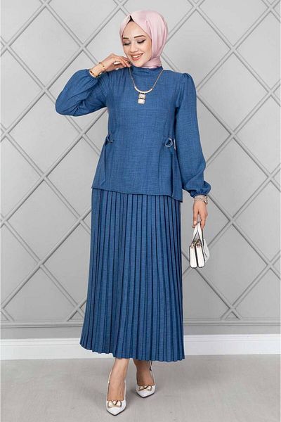 Sum Pleated and Skirt Suit Set