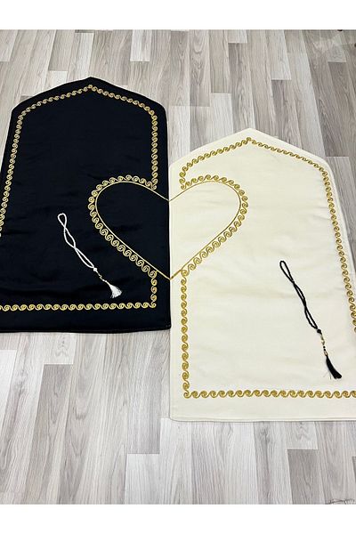 AYHANHOME Bride and Groom Bundle - Heart, Prayer Rug Paired, Double Prayer Rug with Rosary, Gift Dowry Holder