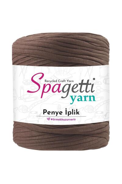 Spagettiyarn Penye İp Işıltılı Açık Kahve El Örgü İpliği