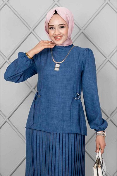 Sum Pleated and Skirt Suit Set