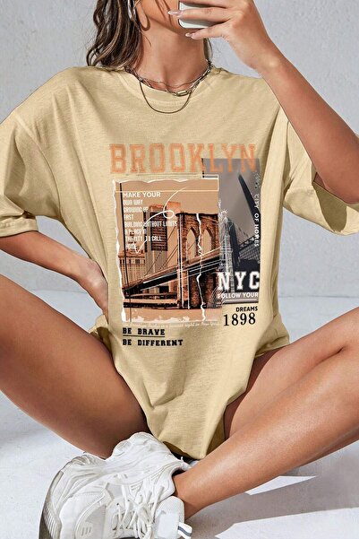 trendypassion Tricou unisex cu design imprimat Brooklyn