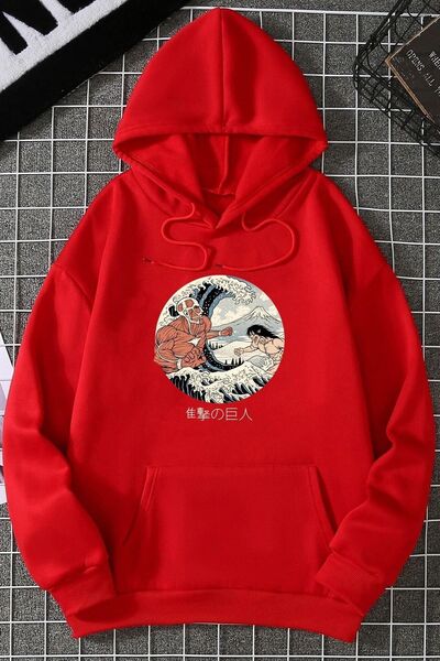 trendypassion Hanorac unisex cu imprimeu Kanagawa Oki Nami Ura