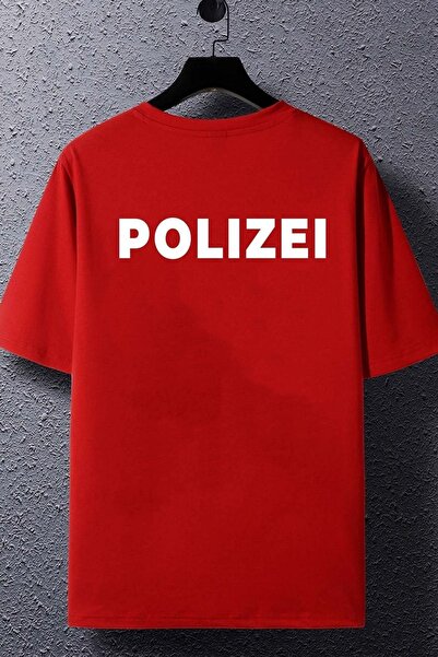 trendypassion للجنسين Polizei تي شيرت مطبوع