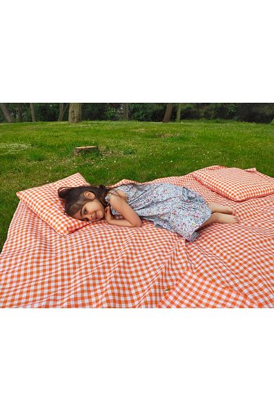 Angels' Collection Orange Gingham Picnic Set 5 Pieces