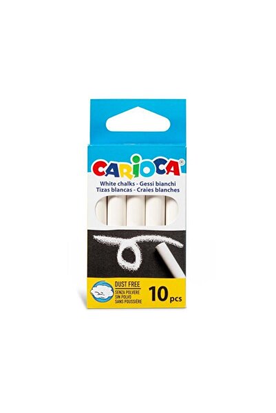 carioca Bezprašná bílá křída 10 kusů (43553)