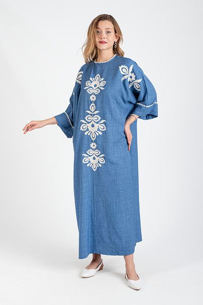 Hatun Atila Rochie lungă brodata Crochet Süzene Mărime Plus - 5091 - B