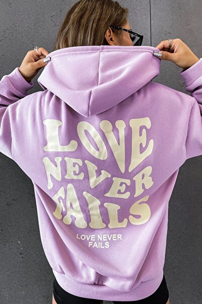 trendypassion Hanorac cu imprimeu Love Never Fails Back unisex