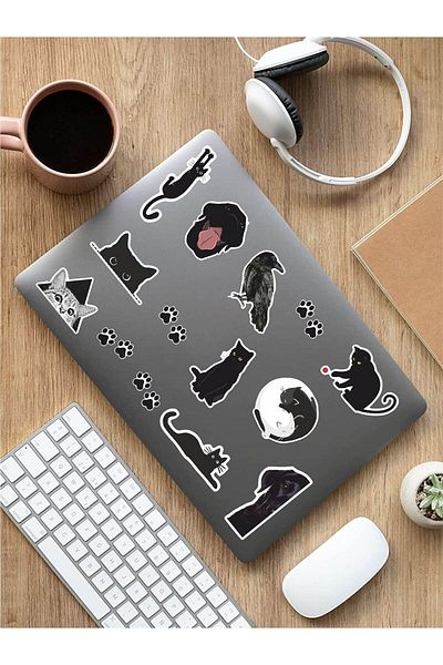 AR Sticker Σετ αυτοκόλλητων για φορητούς υπολογιστές Vsco Black Laptop Tablet 2