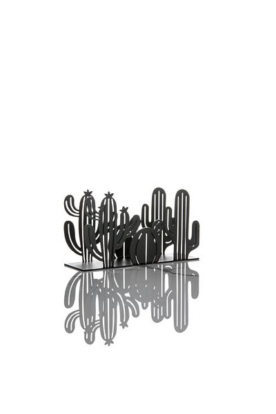 Doreline Cactus Motif Desktop Decorative Napkin Holder Towel Holder Black