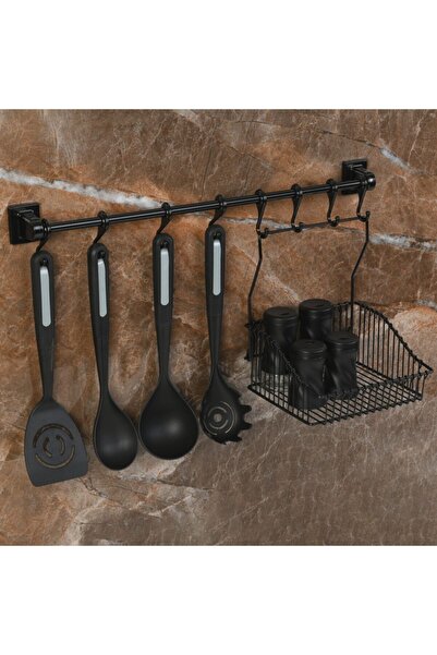 Hagen Vidasız Montaj Duvar Rayı 8li Askı Ve Sepet 20 Cm