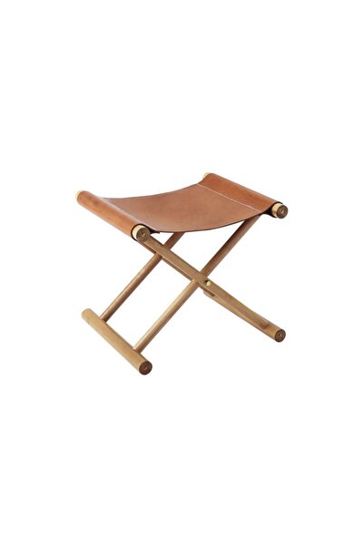 sohomanje Gerçek Deri Ahşap Tabure