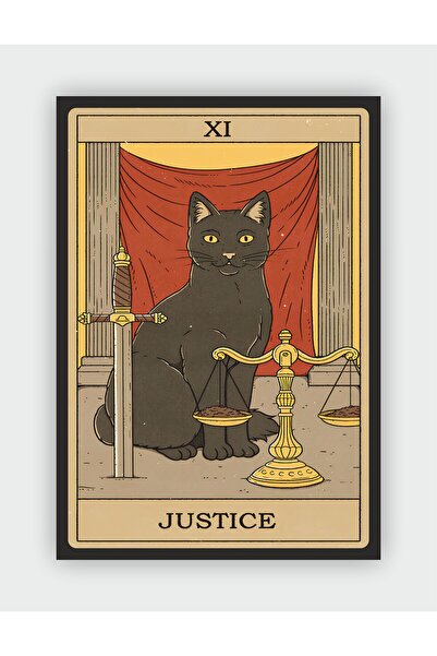 fırsatlar diyarı Justice - Adalet Tarot Kartı Vintage Duvar Posteri - Kalın K...