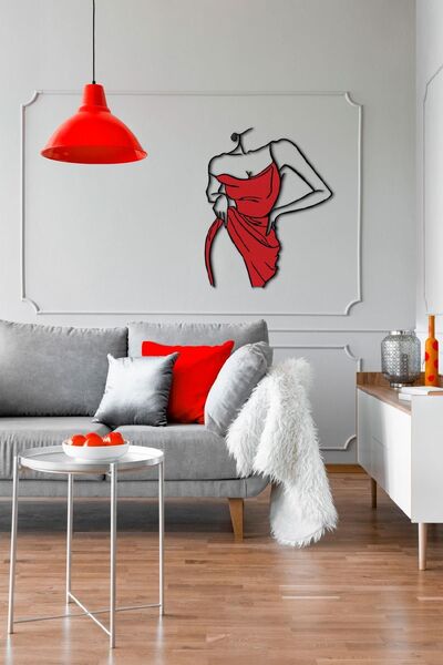 Doreline DoreArt Natali Ahşap Detaylı Metal Duvar Tablosu, Ev Ofis Duvar Panosu