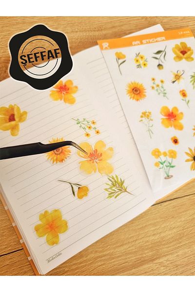 AR Sticker - Set de autocolante transparente pentru laptop, notebook, tabletă, cu tematică florală și frunze