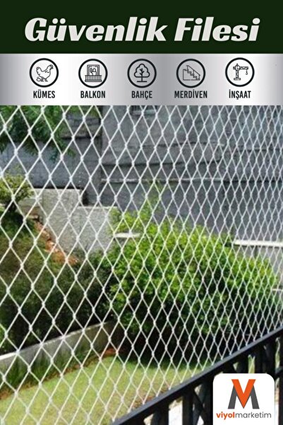 viyolmarketim Balkon Filesi 10x12 Metre Kuş Filesi Kedi Filesi Kuş Ağı Kuş Ön...