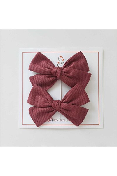 NEW BOWS BANDS Girl and Baby Cherry Color Bow Buckle Set of 2