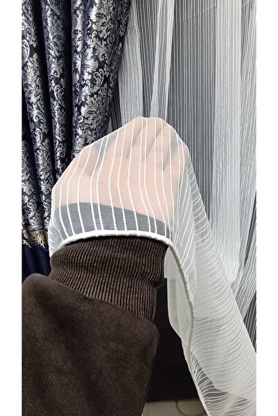 gogo home Çizgili Modern Tül Perde 1/2 Pileli