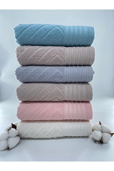 İlkim Tekstil Πετσέτες Jacquard Maze 6 τεμαχίων - 50x90 εκ., 100% βαμβάκι