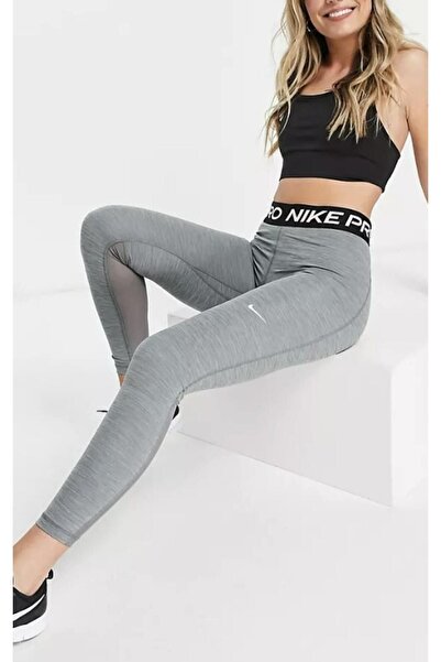 Nike Pro Normal Belli Fileli Gri Toparlayıcı Kadın Taytı