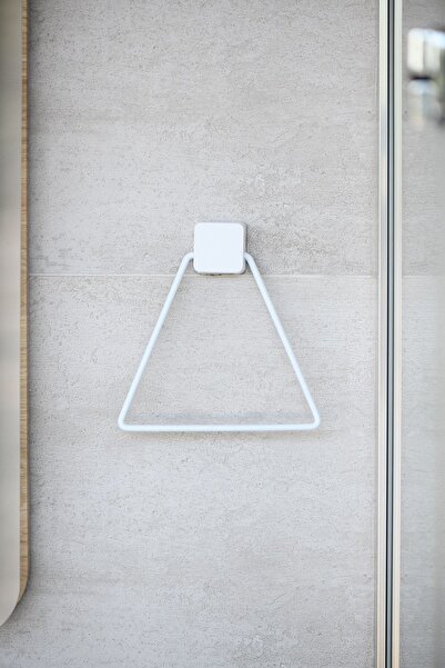 Hagen Ömür Boyu Paslanmaz Yapışkanlı Üçgen Havluluk Beyaz