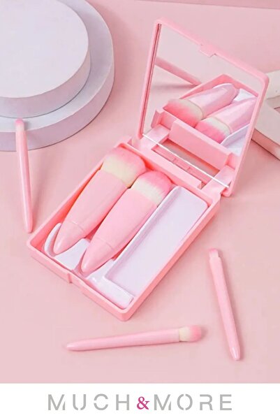 Much and More مجموعة فرش مكياج محمولة مكونة من 5 قطع - مزج ظلال العيون وكريم ...