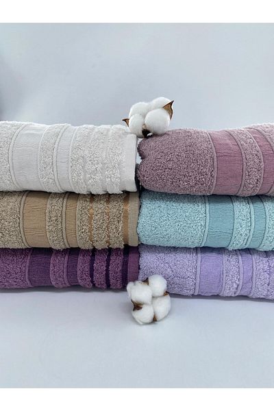 İlkim Tekstil 6-Piece Meltem 50x90 Cm Thick Gramaged Heavy Towel Set
