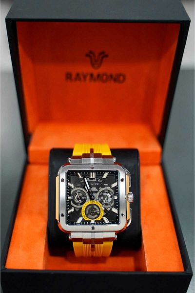 Raymond Men's Sports Silicone Cord Wristwatch