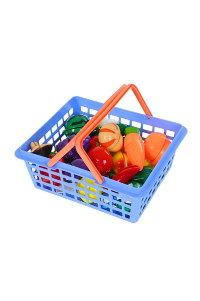 Birlik Oyuncak بيرليك-42 قطعة فواكه وخضروات قابلة للقطع مع سلة
