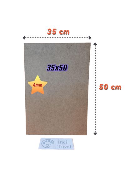 İNCİ TUVAL Duralit 35x50 cm Hobby - 4mm Inelastic Raw MDF Charcoal Drawing Painting Base in 1st Quality