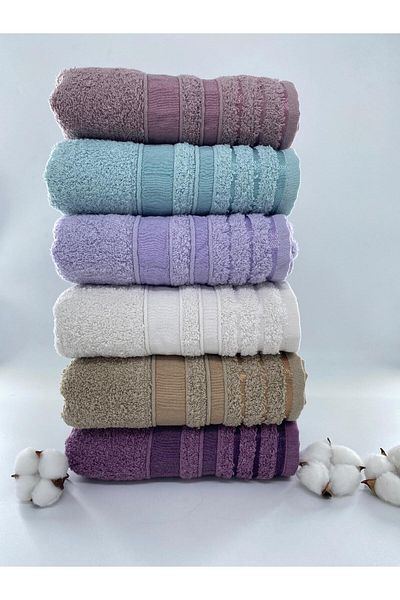 İlkim Tekstil 6-Piece Meltem 50x90 Cm Thick Gramaged Heavy Towel Set