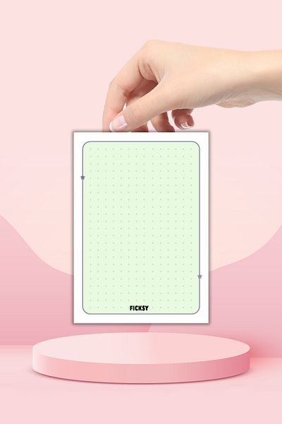 Ficksy Green A5 Note Paper - 25 Work Cards