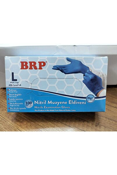 BRP Dust-Free Nitrile Examination Gloves Size L 20 Pieces