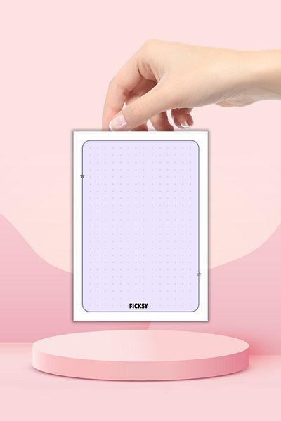 Ficksy A5 Size Purple Note Card - 25 Work Cards