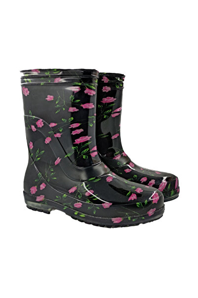 fafatara Αδιάβροχες παιδικές μπότες βροχής με μωβ λουλούδι