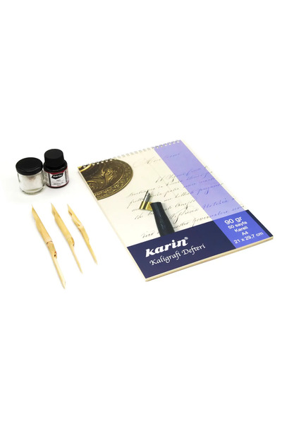 GVN ART Bambu Kamış Kalem Kaligrafi Seti Kareli