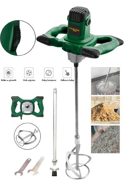 CRAFTERTOOLS Germany Bakır Sargı 6 Kademe Devir Ayarlı Elektirikli Alçı Boya ...