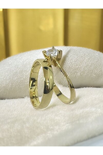 Alyans Gümüş Evi 4 Mm Tektaş Hediyeli Bombe Alyans