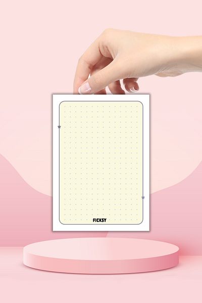 Ficksy A5 Size Yellow Note Card - 25 Work Cards