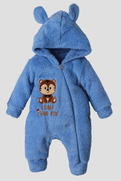 Kidex’s Baby Winter Sweet Plush Welsoft Jumpsuit Hooded baby Jumpsuit