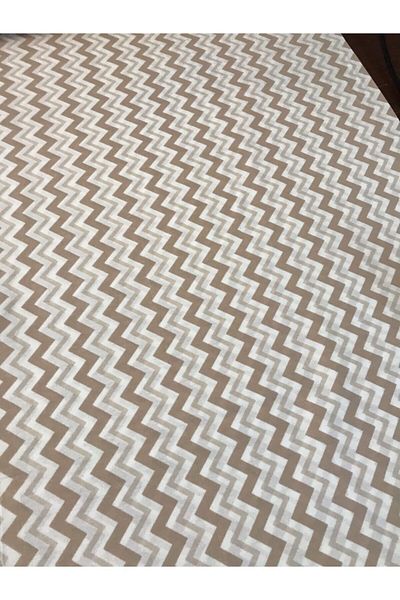 Bebek Özel Cotton Fabric Brown Zigzag Patterned 240 Cm Width