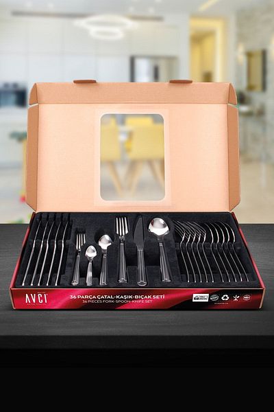 Avcı Yakamoz 36 Piece Cutlery Set